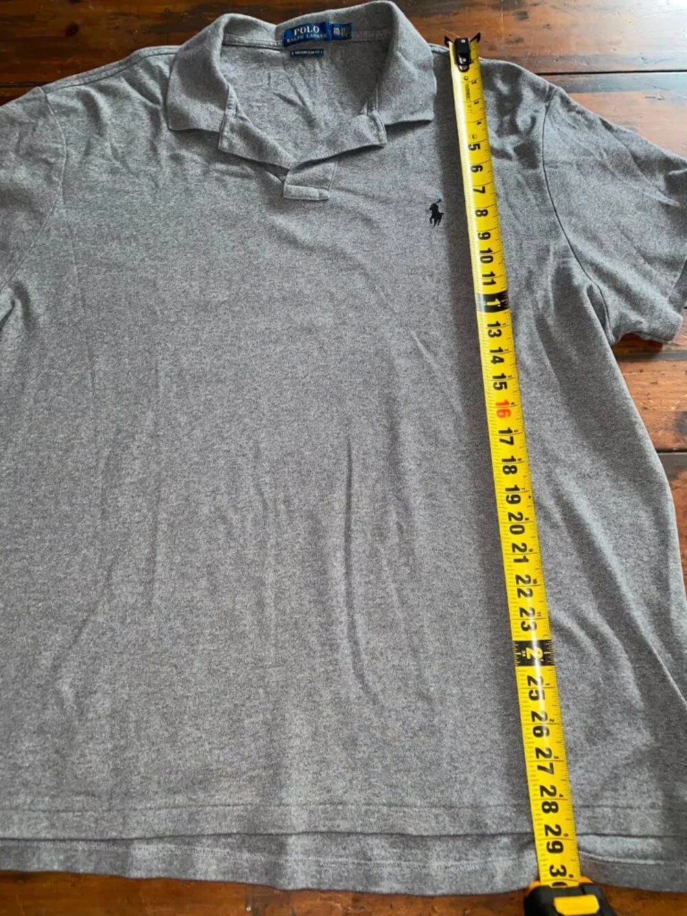 RALPH LAUREN Men’s Custom Slim Fit Gray Polo Shirt, Size XXL (flaws pictured)